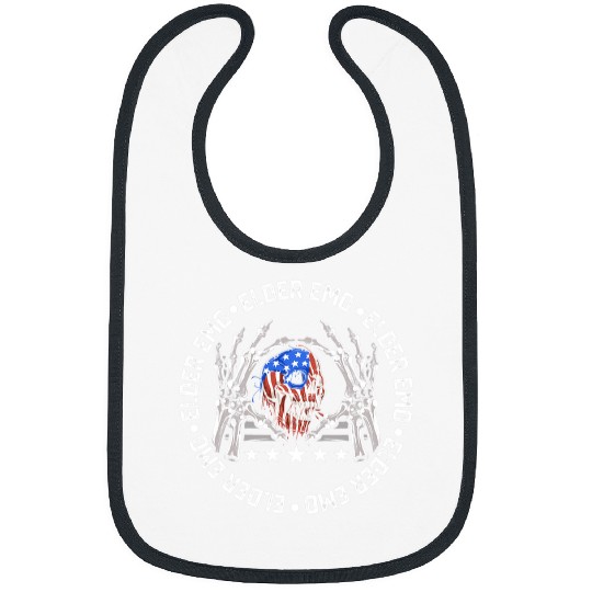 Skeletons Skulls American Flag Elder Emo Skull Bibs