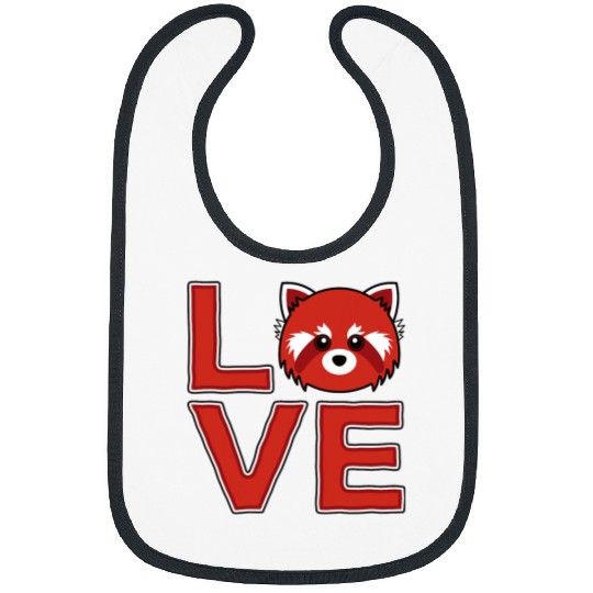 Cute Japanese Art Red Panda Bear Lover Bibs