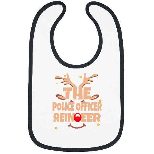The Police Officer Reindeer Funny Christmas Police Officer Bibs
