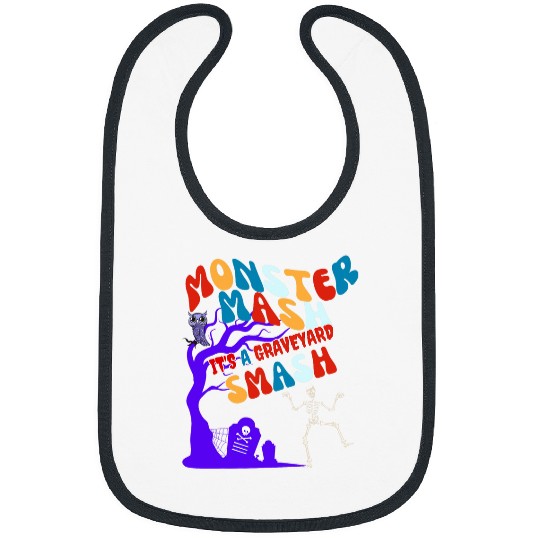 Owl Pet Funny Halloween Party Owl Its a Monster Mash Graveyard Smash Bibs