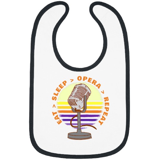 Eat Sleep Opera Repeat Singer Funny Retro vintages Microphone Bibs