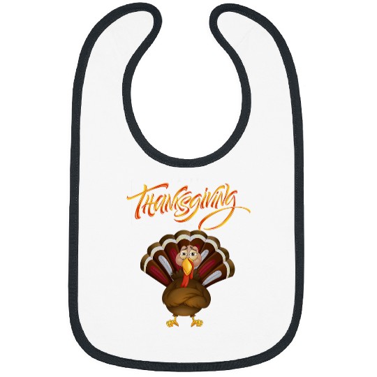 Lacrosse Gift Blessed Happy Thanksgiving Funny Cool Turkey Design Bibs
