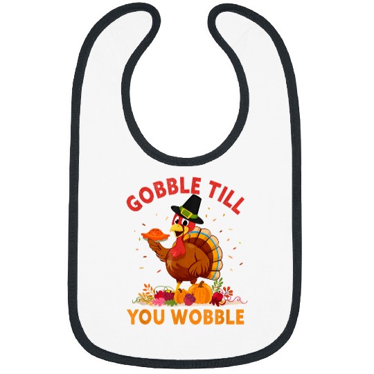 Lacrosse Gift Gobble Till You Wobble Happy Turkey Thanksgiving Day Bibs