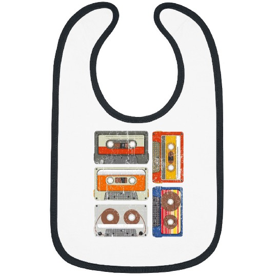 80s Music Lover Retro Cassettes Mixtape 1980s Cassette Bibs