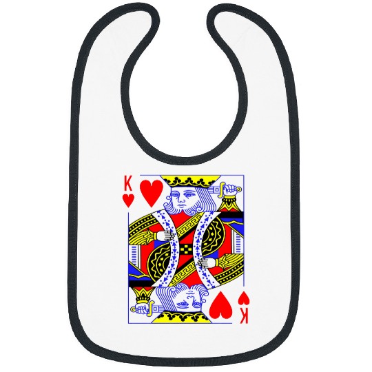 Funny King of Hearts Costume Magic Pokers Card Math Geek Bibs
