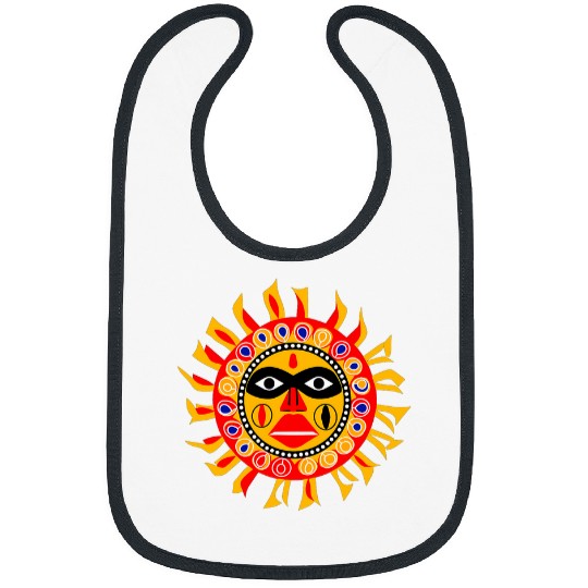 A Sun in Native American Pacific Northwest Coast Art Style Bibs