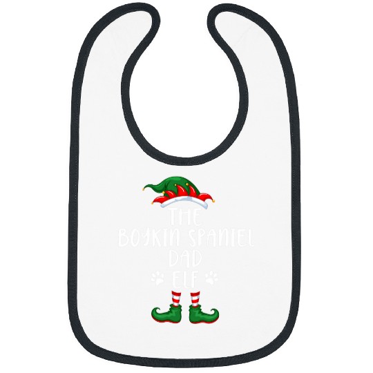 Boykin Spaniel Dad Dog Elf Christmas Funny Matching Pajama Bibs