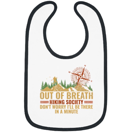 Out Of Breath Hiking Society Funny Bibs