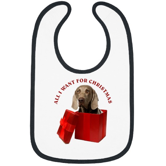 All I Want For Christmas Weimaraner Bibs