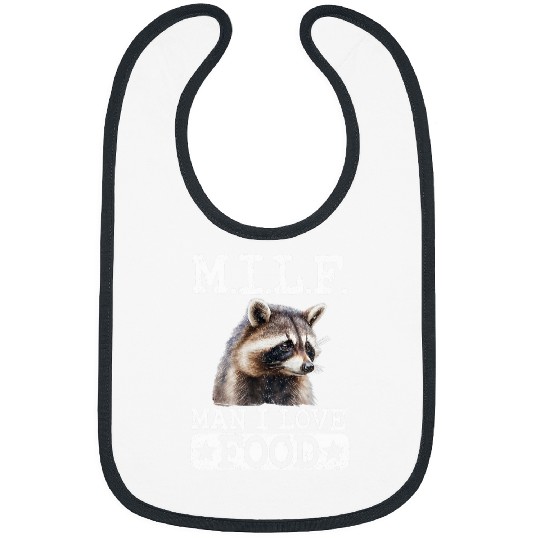 Raccoon Pet MILF Man I Love Food Raccoon 3 Bibs