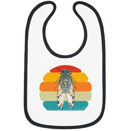 Cicada Funny Insect Lover Adults Kids 270s Retro Design Bibs