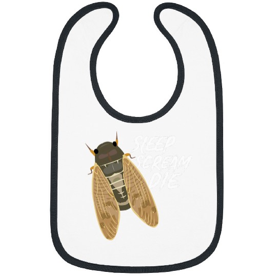 Cicada Sleep Scream Die Funny Entomologist Nature Animal Bibs