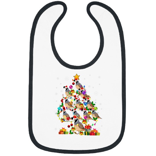 Christmas Tree Quail Christmas Santa Birds Lover Bibs