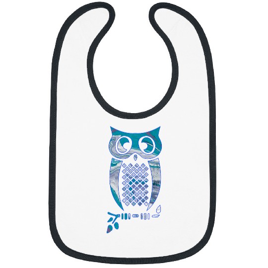 Owl Pet Turquoise Lavender Purple Swirl with Owl Design on Apparel Bibs