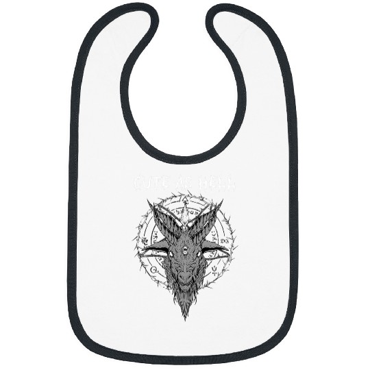 Goats Lover Cute As Hell I Satanic Goats Head Baphomet Bibs
