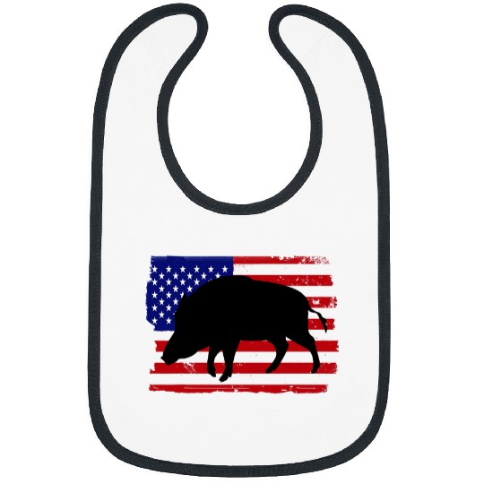 Hog Removal Technician Boar Hunting Wild vintages Pig US Flag 21 Bibs