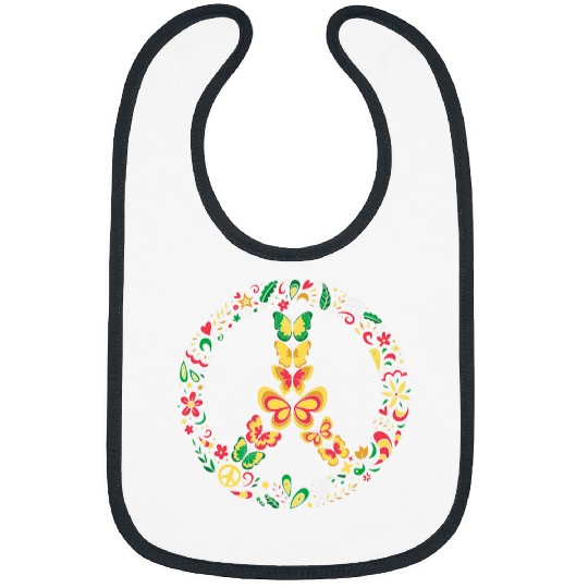 Butterfly Grunge Fairycore Aesthetic Peace Flowers Hippie Bibs