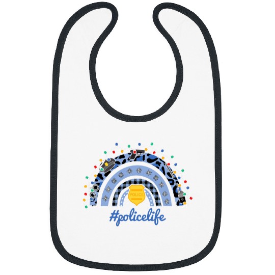 Police Life Police Rainbow Christmas Graphic Oversized Bibs