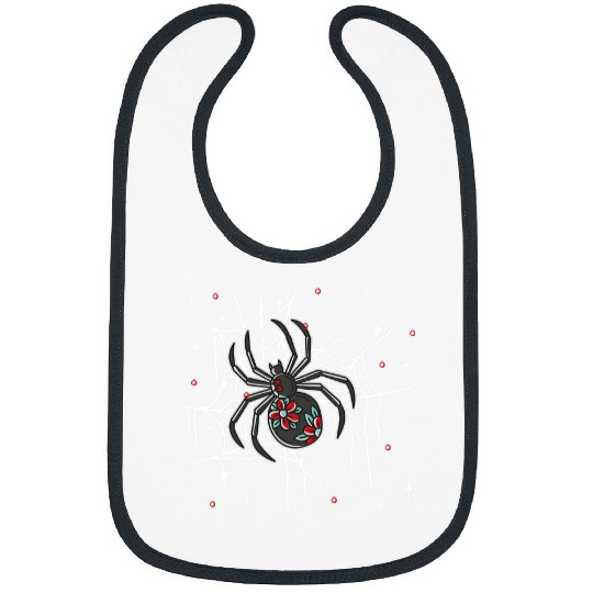 Lacrosse Gift Floral Spider Web Lazy Halloween Costume Cute Bibs