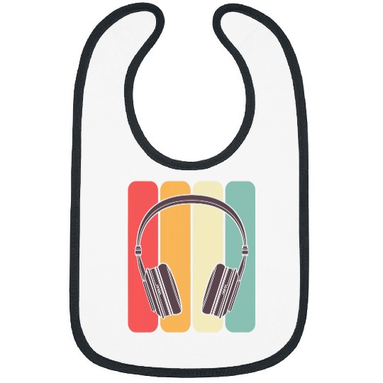 1990s Music Lover Musician 90s Retro Headphones Bibs
