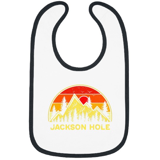 vintages Jackson Hole Wyoming Mountain Nature Hiking Souvenir Bibs
