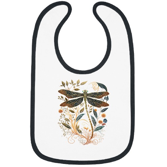 Cottagecore Floral Aesthetic Dragonfly Women Girls Bibs