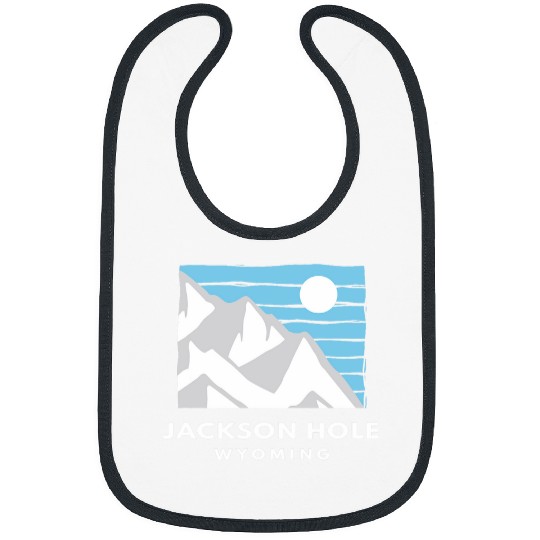 Retro Cool Jackson Hole WY Mountain Blue Sky Moon Novelty Bibs