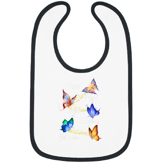 Butterfly Faith Hope Love Believe Dream Christian Bibs