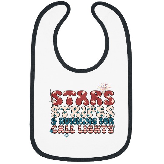 Stars Stripes Running For Call Lights CNA nurses On Back Bibs