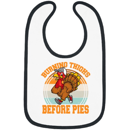Lacrosse Gift Burning Thighs Before Pies Turkey Trot Running Leg Day Bibs