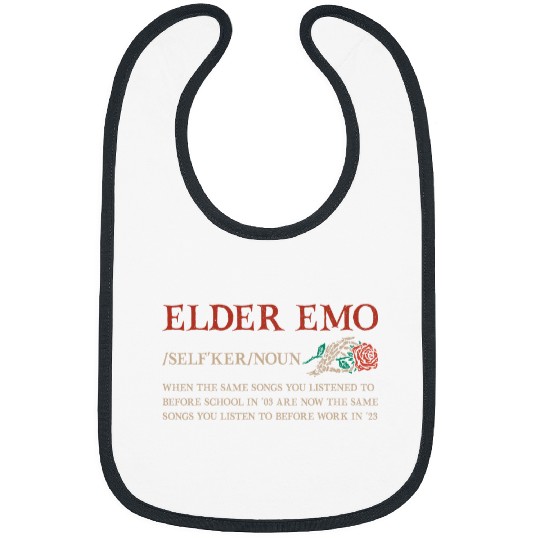 Elder Emo Defination Alt Alternative Music Humor Quote Bibs