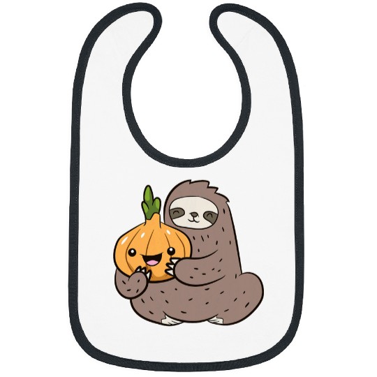 Sloth Pet With Onion Vegetable Cute Onions And Sloth Bibs