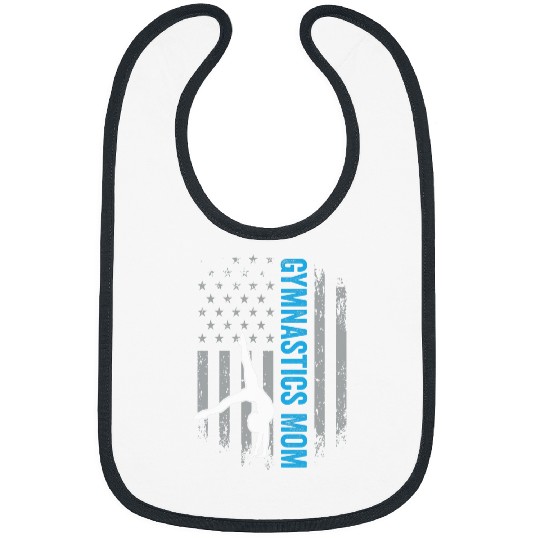 Gymnastics Mom Gymnast Mother Parent American Flag Sports 1 Bibs
