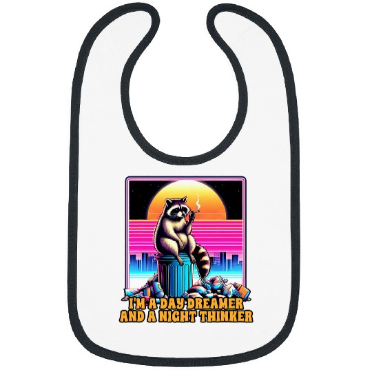 Raccoon Pet anxietys Overthink Racoon I m A Daydreamer A Night Thinker Bibs