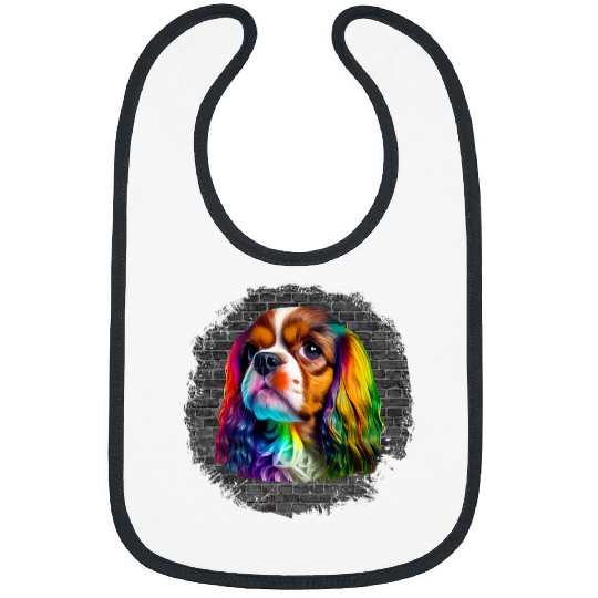 Colorful Cavalier King Charles Spaniel Dog Pop Art Bricks Bibs