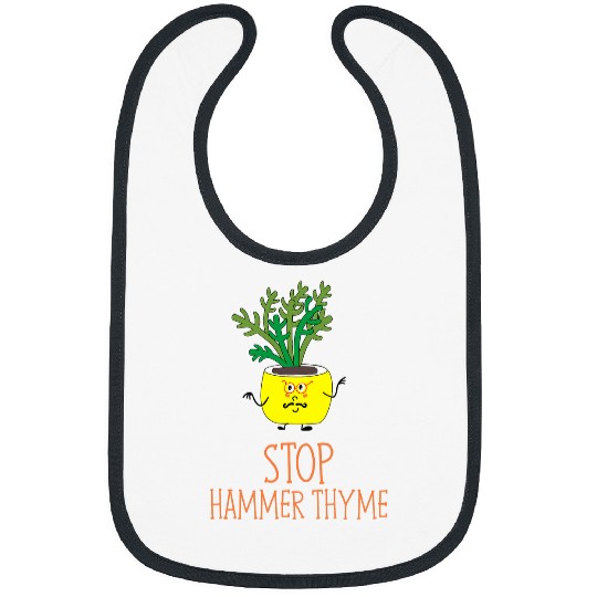 Lacrosse Gift Gardening Herb Stop Hammer Thyme Pun Bibs