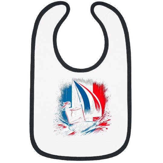 Womens Single Handed Sailing France Flag Female Sailor 1 Bibs