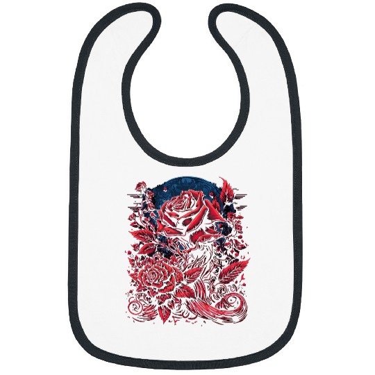 Rose Red Flower Gothic Tattoo occult Bibs