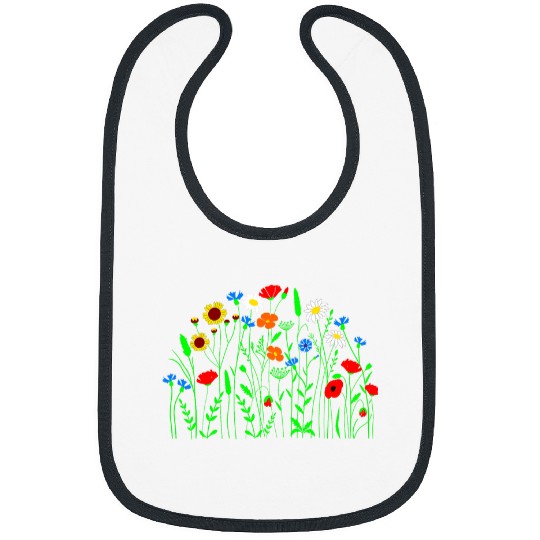 Women Wildflowers and herb Summer abloom Rainbow flowers Bibs