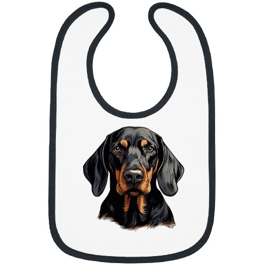 Black and Tan Coonhound Dog Black and Tan Coonhound 1 Bibs