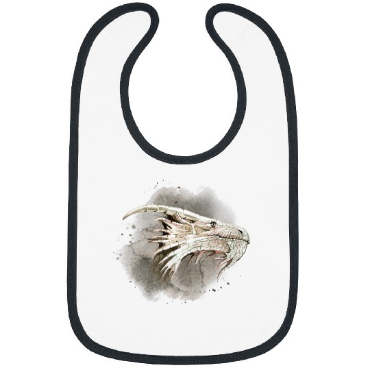 Dragon Skull White Funky Horns Friendly Dragons Dragonfly Bibs