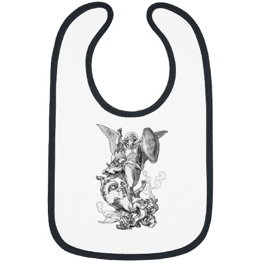 Archangel Saint Michael Fighting the Dragon Catholic Bibs