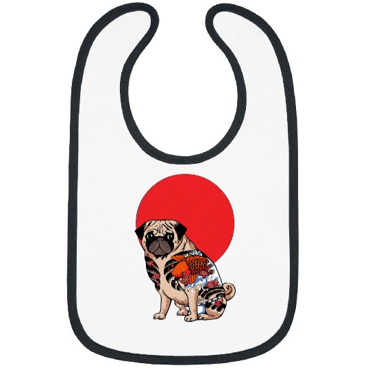Yakuza Pug Tattoo Bibs