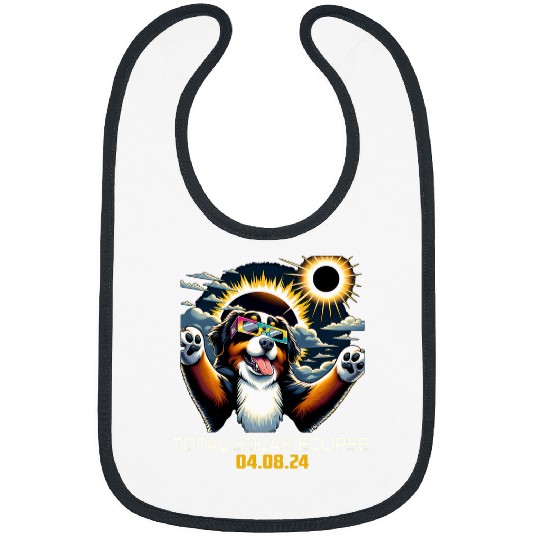 Bernese Mountain Dog Selfie Solar Eclipse 1 Bibs