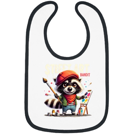 Raccoon Pet Street Art Raccoon Graffiti Style Urban Raccoon Opossum Bibs