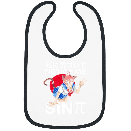 Anime Girl Notice Me Sin Pi Senpai Math Japanese Manga Bibs