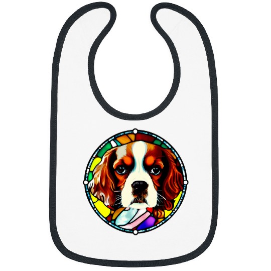 Cavalier King Charles Spaniel Stained Glass Pop Art 4 Bibs