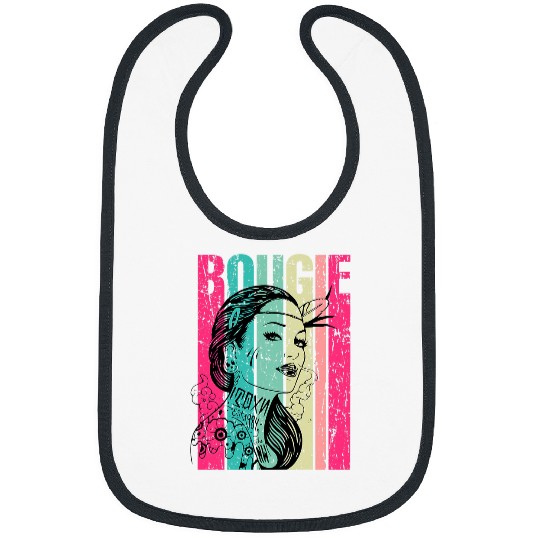 Womens Retro Tattoo Bougie Funky 50s Style Woman vintages Distress Bibs