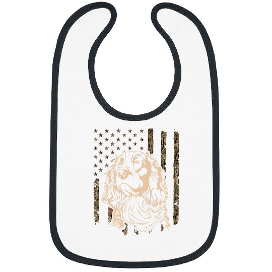 English Springer Spaniel Bird Hunting Dog American Flag Bibs