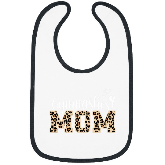 Gymnastics Mom Leopard Print Cute Gymnast Parent Womens Bibs
